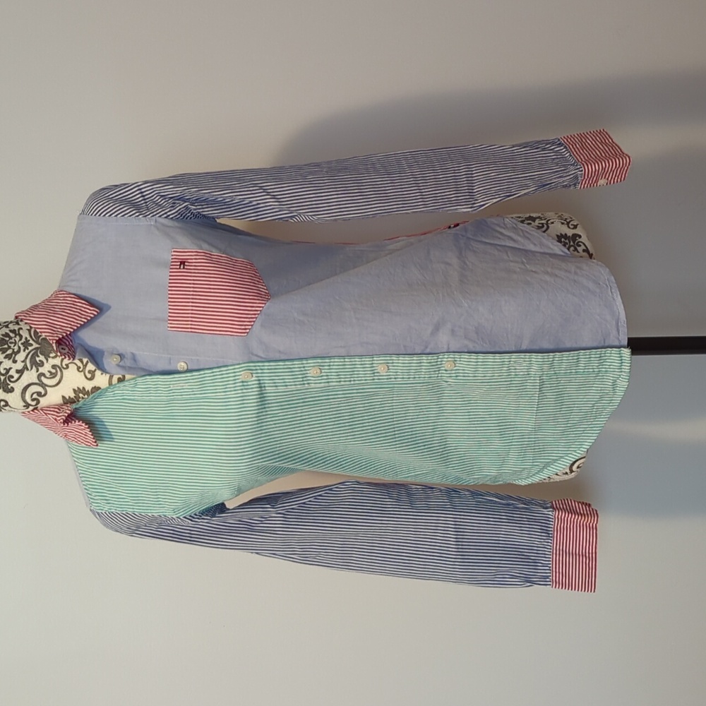 Tommy Hilfiger Colorblock Striped Button Down Shirt
